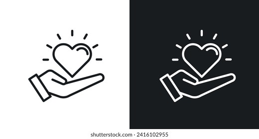 Empathisches Symbol im Linienstil auf weißem Hintergrund.