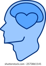 Empathy Icon - Lineal Blue Style - Critical Thinking Theme