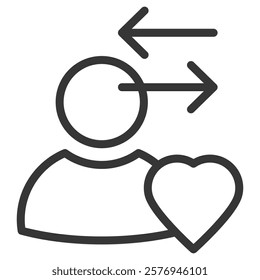 Empathy Icon Lineal Style Vector Illustration