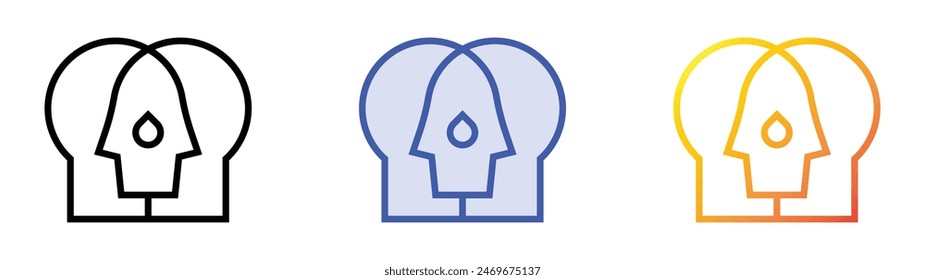 empathy icon. Linear, Blue Fill and Gradient Style Design Isolated On White Background