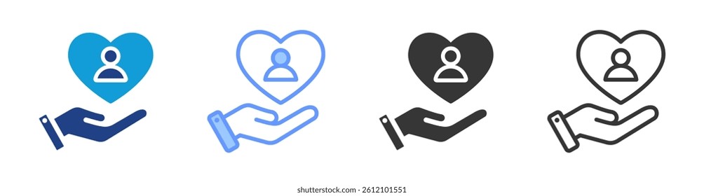 Empathy icon set multiple style collection