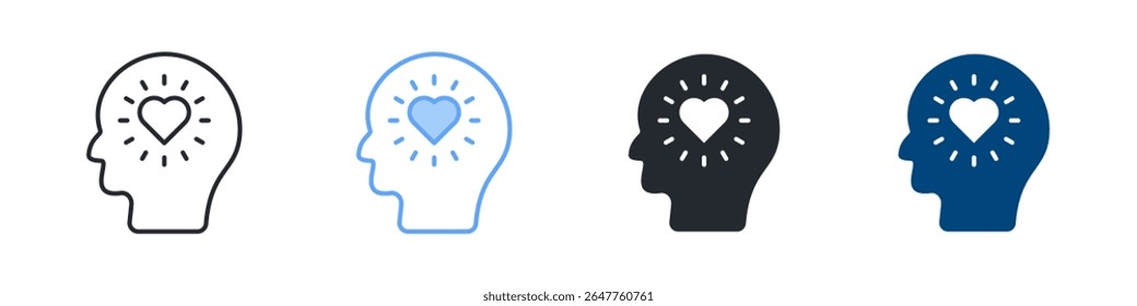 Empathy Icon Set Multiple Style. Designed In Outline, Blue, Glyph, Dual Tone