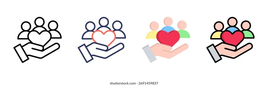 Empathy icon set multiple style collection