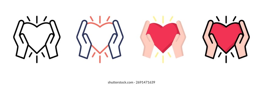 Ícone de empatia definir coleção de vários estilos