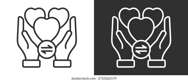 Empathy Icon Set Vetor Coleção Isolada Em Preto E Branco