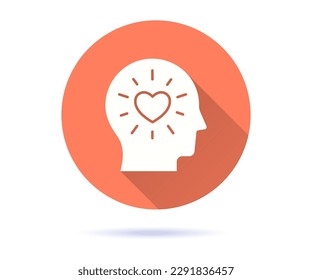 Icono de empatía. Ilustración simple con sombra larga para diseño gráfico y web.