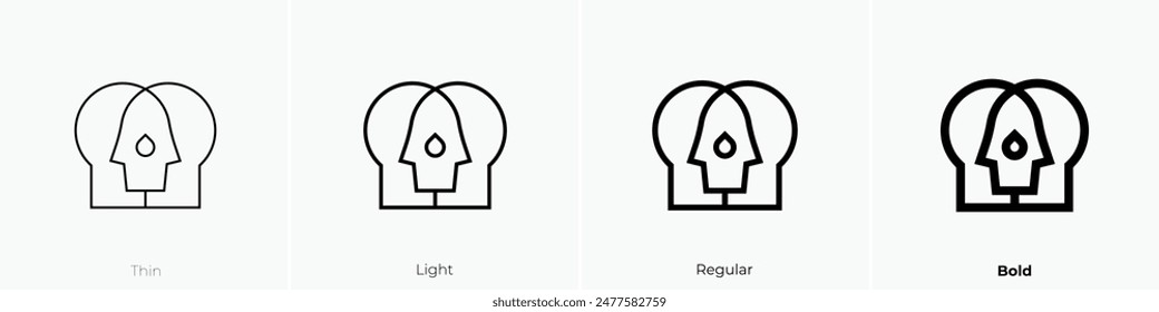 empathy icon. Thin, Light Regular And Bold style design isolated on white background