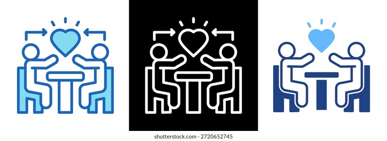 Ilustración vectorial de estilo triple Empathy Icon