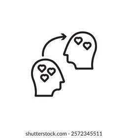 Empathy icon Vector flat thin line illustration