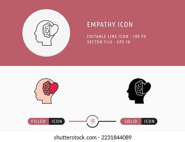 Empathy Icon vector illustration. Psychology Support Symbol on isolated background for Info graphic, web design, and presentation.
