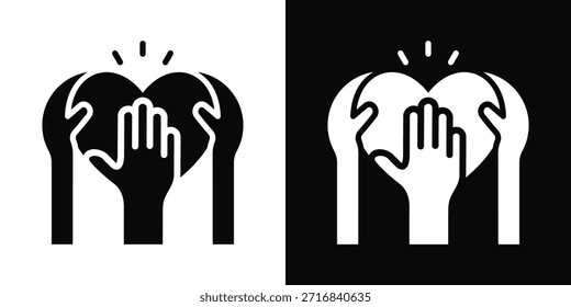 Empathy Icon White And Black Background Style