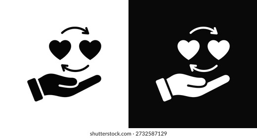 Estilo de fondo blanco y negro del icono de la empatía
