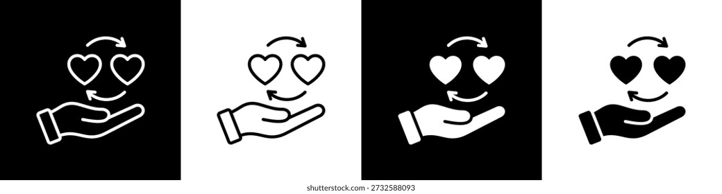 Estilo de fondo blanco y negro del icono de la empatía