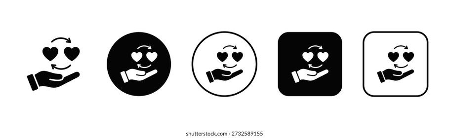Estilo de fondo blanco y negro del icono de la empatía