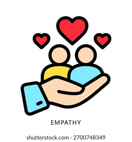 Empatía Mini Icono de ilustración. Uso Para El Concepto Moderno, Impresión, Ui, Ux Kit, Web Y Desarrollo De App. Vector Relacionado Con Finanzas De Negocios, Administración Y Más