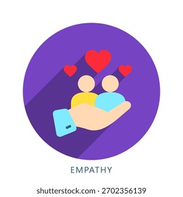 Mini-Illustrationssymbol für Empathie. Für moderne Konzeption, Print, UI, UX-Kit, Web- und App-Entwicklung. Vektor in Bezug auf Business Finance, Management und mehr