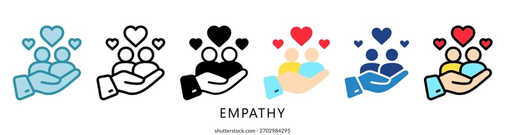 Mini-Illustrationssymbol für Empathie. Für moderne Konzeption, Print, UI, UX-Kit, Web- und App-Entwicklung. Vektor in Bezug auf Business Finance, Management und mehr
