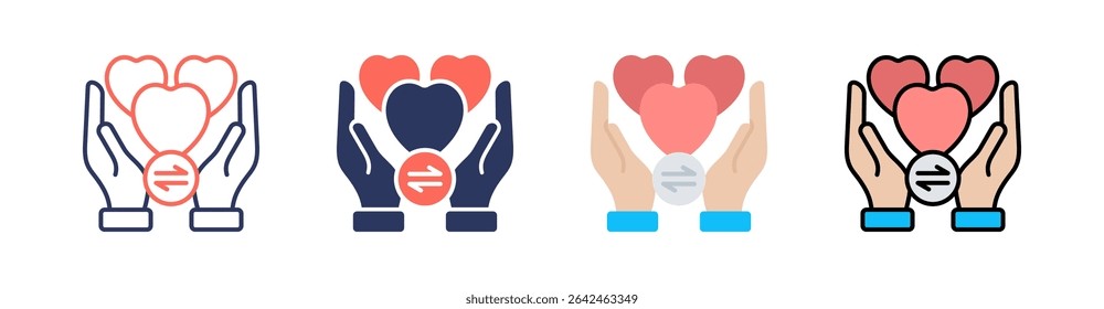 Empathy Multi Style Icon Set Vector