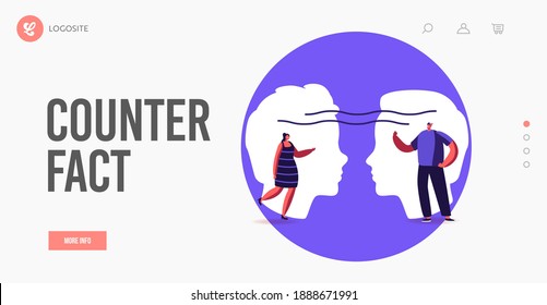 Empathy, Open Mind, Emotional Intelligence Landing Page Template. Communication Skills, Reasoning, Persuasion, People Listen and Support Each Other, Characters Chatting. Cartoon Vector Illustration