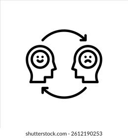 empathy outline icon. support black line illustration.