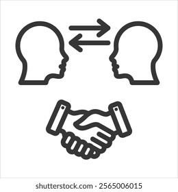 Empathy Outline Icon Vector Illustration