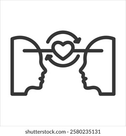 Empathy Outline Icon Vector Illustration