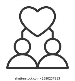 Empathy Outline Icon Vector Illustration