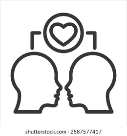 Empathy Outline Icon Vector Illustration