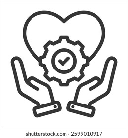 Empathy Outline Icon Vector Illustration