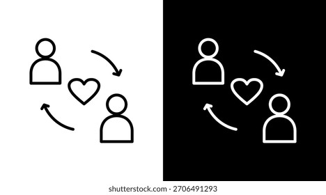 Empathy Outline Diseño de conjunto de iconos blancos