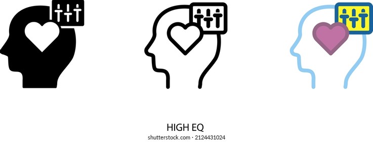 Empathy Quotient, High EQ Icon , Vector Illustration