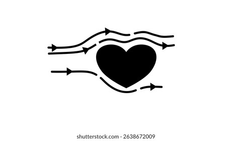 empathy sign, black isolated silhouette