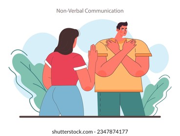 Empathy skill development. Deep understanding of emotions through non-verbal communication. Trust and sympathy. Self-development for psychological and emotional maturity. Flat vector illustration