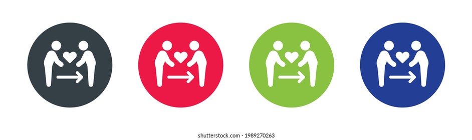 Empathy, support, kindness icons set. Solidarity symbol