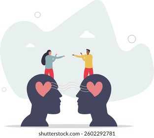 Empathy, sympathy, caring or share feeling to support other, understanding or kindness to help, social support or emotional intelligence concept.flat character life .