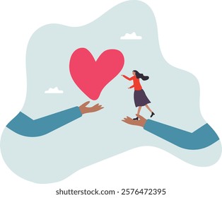 Empathy or sympathy understanding and share feeling with others, support or help community, kindness and compassion .business concept.flat character.