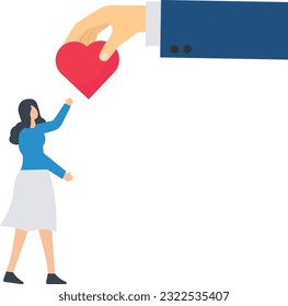 Empathy or sympathy, Understanding and sharing feelings with others, Support or help community, Kindness and compassion, Depressed woman giving heart shape

