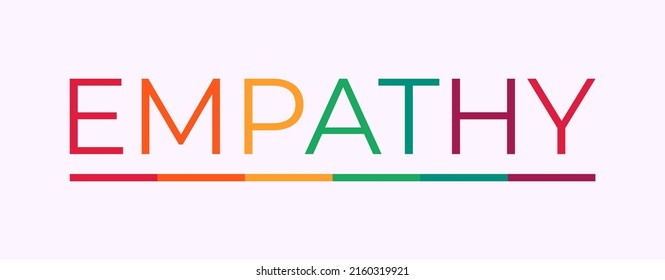 Empathy text with LGBT rainbow colors. LGBT pride banner