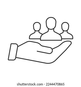 Empathy vector icon. Line sign for mobile concept and web design. Symbol, logo illustration. Vector graphics