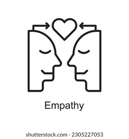 Empathy Vector Outline Icon Design illustration. Customer Service Symbol on White background EPS 10 File