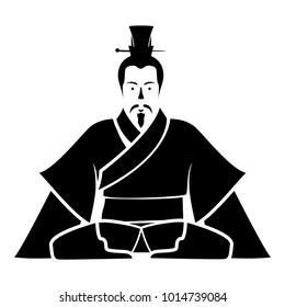 Emperor of China icon black icon flat illustration symple style