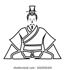 Emperor of China icon black icon flat illustration symple style