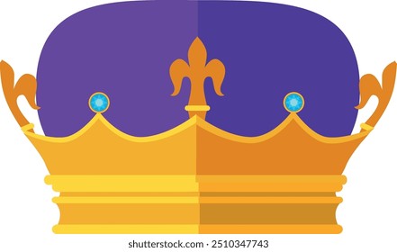 Emperor crown color icon. Kingdom power symbol