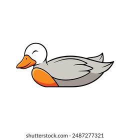 Emperor Goose duerme icono Ilustración vectorial