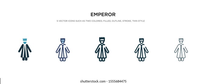emperor icon in different style vector illustration. two colored and black emperor vector icons designed in filled, outline, line and stroke style can be used for web, mobile, ui