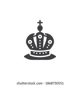 Kaiser König Krone Vektorsymbol. volles Flachzeichen für mobiles Konzept und Webdesign. Königliche Krone-Symbol. Symbol, Logo-Abbildung. Vektorgrafik