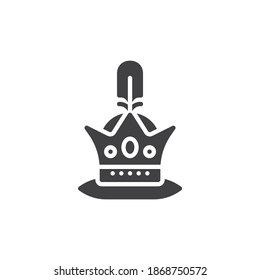 Kaiser König Krone Vektorsymbol. volles Flachzeichen für mobiles Konzept und Webdesign. Königliche Krone-Symbol. Symbol, Logo-Abbildung. Vektorgrafik