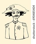 Emperor man vector illustration hand drawing
