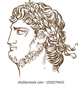 emperor Nero hand drawn illustration 