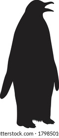 Emperor Penguin (Aptenodytes forsteri) Silhouette Vector Found In Antartica